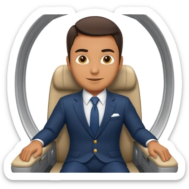 Suit man riding a jet plane sticker