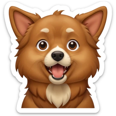 Dog barking at person sticker