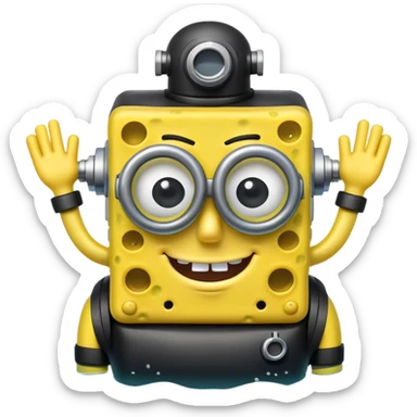 SpongeBob scuba diving sticker