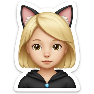 blonde girl kid in cat costume sticker