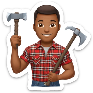 black lumberjack man sticker