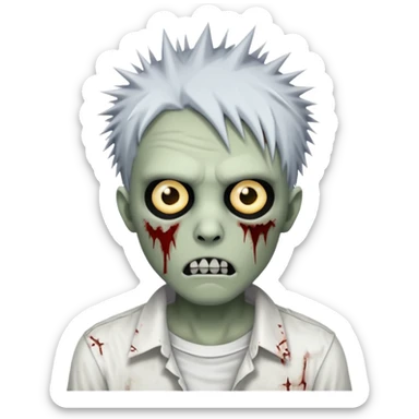 zombie with spiky emo hair and white shirt emoji sticker