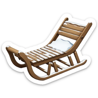 sledge surrounded with snow (no person) sticker