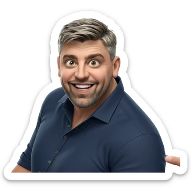 smiling boy in collared shirt sticker