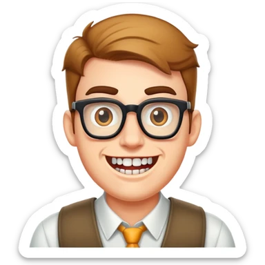 Nerd with big buck tedth sticker