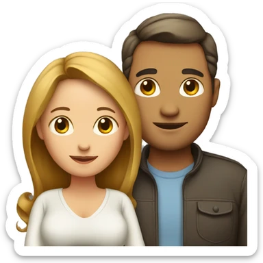 A pregnant woman with her husband  sticker