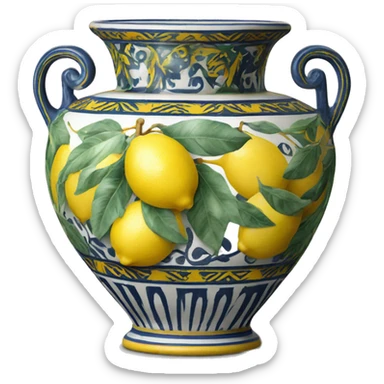 Deruta vase with lemons sticker