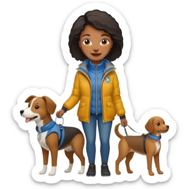 Dog Walker black woman sticker