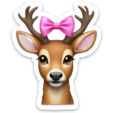 Deer with a pink bow  sticker