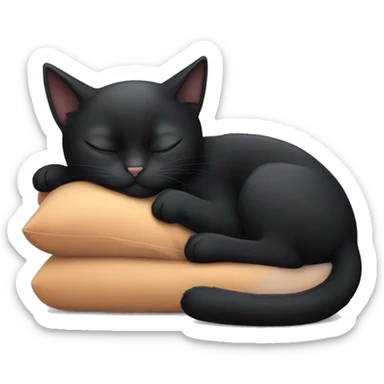 black cat sleeping sticker