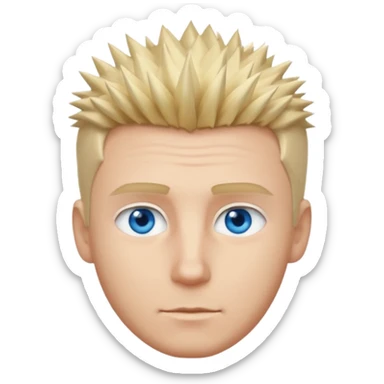 white man short spike hair blond sticker