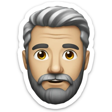 realistic portrait of mad bearded male sticker