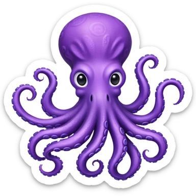 Dizzy Seven-armed purple octopus  sticker