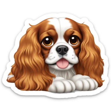 a Cavalier king charles spaniel relaxing sticker