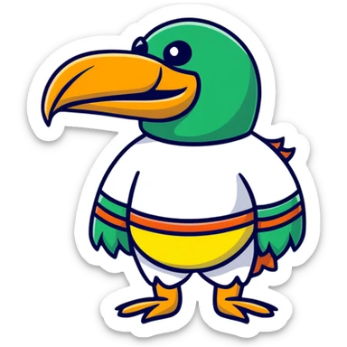 Louisiana themed luchador mask with pelican and bayou design sticker