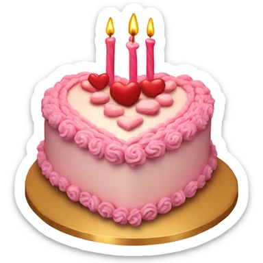 extravagant heart shaped birthday cake  sticker