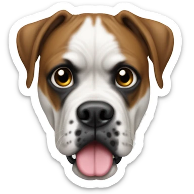 White boxer dog mancha en ojo izquierdo  sticker