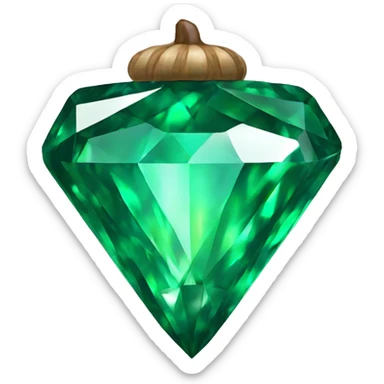 sparkling emerald Acorn like diamond sticker