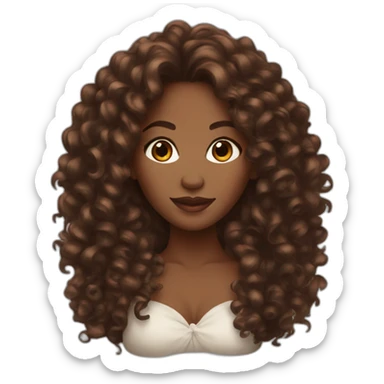 Beautiful black woman with long brown curls sticker