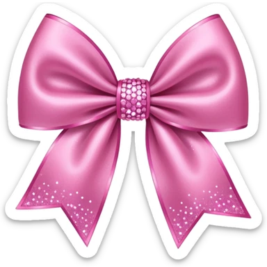 Pink sparkly bow sticker