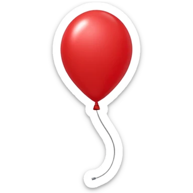 red baloon attached to red long skinny baloon  sticker