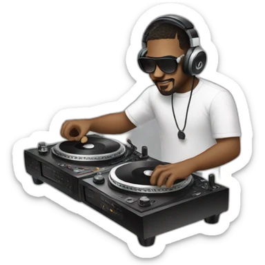 Dj with turntables sticker