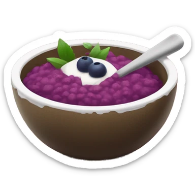 açaí bowl with a pink spoon sticker