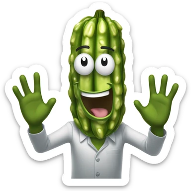 Pickle Rick (with happy hands) sticker