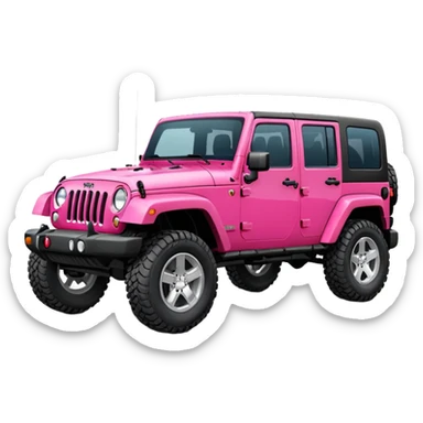 Raspberry pink jeep wrangler 4 door sticker