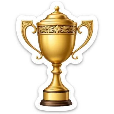 A decorated golden trophy  sticker