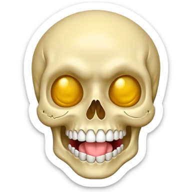 Money White Skull Emoji and Tongue Face sticker