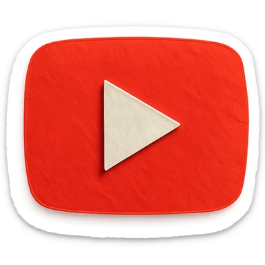 paper craft style YouTube logo sticker