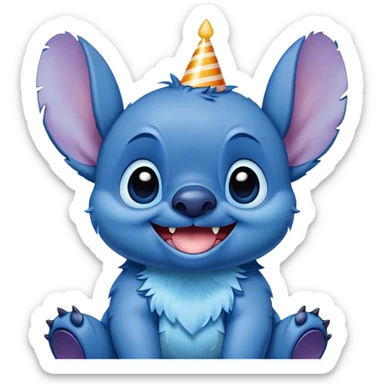 Stitch saying happy birthday sticker
