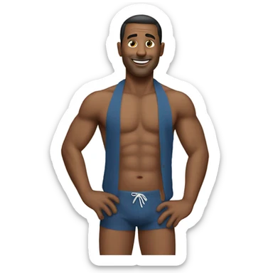 Tv man wearing a bikini sticker