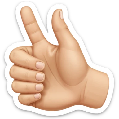 a hand with a sixth digit, which is a thumb on the outside of the pinky finger. It is making a thumbs up sign in both the up and down directions sticker