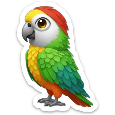 Little parrot in a costume sticker