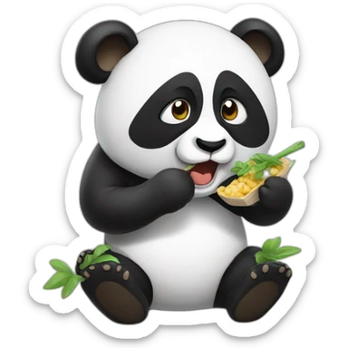 panda eating suhsi sticker