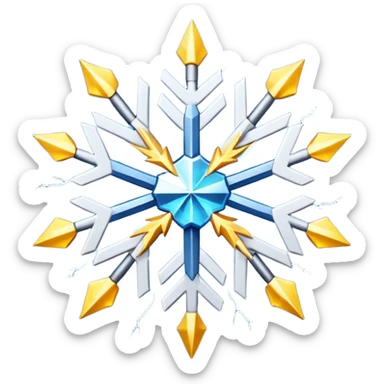 A thunderstorm snowflake that consists of lightning sticker