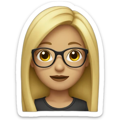 girl with blond hair and glasses sticker