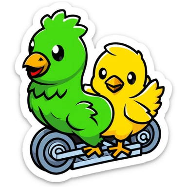 Minecraft creeper riding a chicken sticker