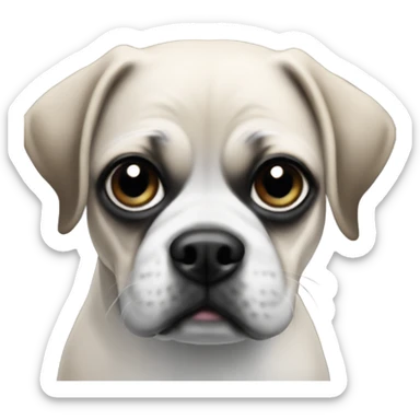 Black and white puggle sticker