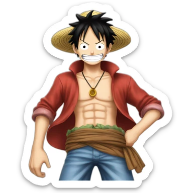luffy from one piece with meet sticker