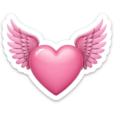 pink heart with wings  sticker