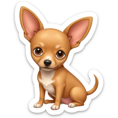 A dog cross between pinscher and chihuahua, beige  sticker
