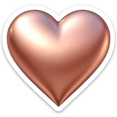 Glowing rose gold heart with soft light effect sticker