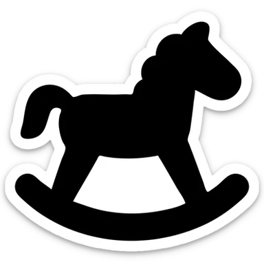 solid filled rocking horse icon sticker