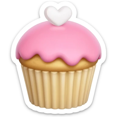 Cupcake with pink icing sticker