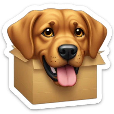 A Rottweiller with a golden retriever in box sticker