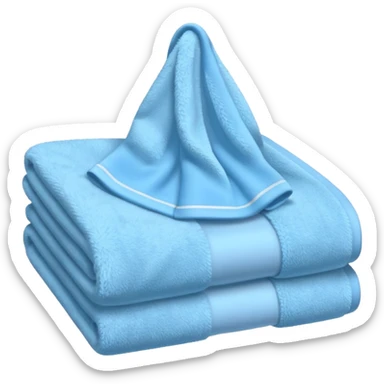 baby blue hotel room towel sticker