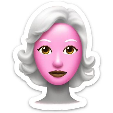 Lady with a pink face mask beauty relaxing sticker